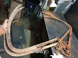 Antique Metal 4 Tine Large Hay Grapple Barn Hook Carry Trolly Hooks 29in x 27in