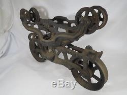 Antique Metal As Found Barn Fresh Trolley Loader F. E. Myers Steampunk Hay Carrier