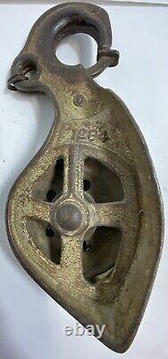Antique Metal Pully Wheel 1284 1285 Rusty Western Decor OldGnuCom