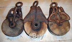 Antique Meyers Barn Pulleys Lot of 6