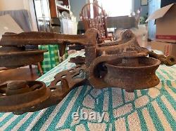 Antique Myers Bros swivel hay trolley H321 with pulley