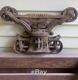 Antique Myers Cloverleaf Unloader Hay Tobacco Trolley Curl Lock Pulley Steampunk