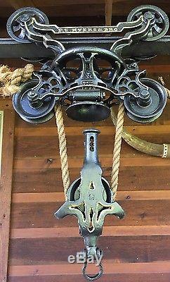 Antique Myers Hay Trolley Pulley Farm Barn Cast Iron Tool Pat'd 1884