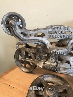 Antique Myers Hay Trolley Unloader With Pulley Original Paint NICE