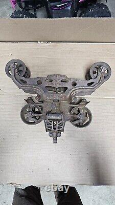Antique Myers O. K. Unloader H-527 Barn Hay Trolley Carrier Pulley Cast Iron
