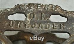 Antique Myers Ok Hay Unloader Trolly Pully #h321, All Wheels Turn Free