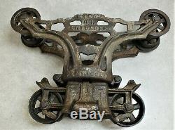 Antique Myers Ok Hay Unloader Trolly Pully #h321, All Wheels Turn Free