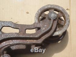 Antique Myers Ok Unloader H-321 Barn Hay Trolley Carrier Pulley Cast Iron