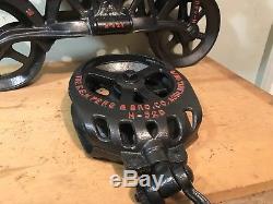 Antique Myers Unloader Cast Iron Hay Trolley Pulley Farm Tool NICE
