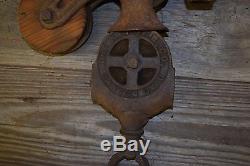 Antique NEY Hay Barn Trolley / Unloader / Carrier with Center Pulley- track