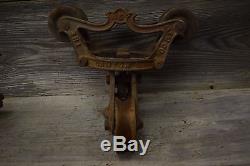 Antique NEY Hay Barn Trolley / Unloader / Carrier with Center Pulley- track