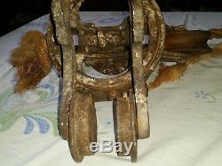 Antique NEY Hay Trolley-Carrier Industrial Pulley Vintage Steampunk 1887