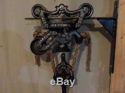 Antique NEY Hay Trolley with Center Drop Pulley with oil rubbed bronze finish