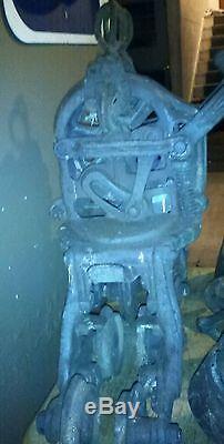 Antique NOS Barn Hay Trolley Louden Cross Draft all working pulleys rollers Rare