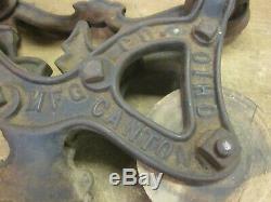 Antique Ney MFg Cast Iron Hay Trolley Carrier Unloader with Pulley Canton OH