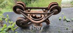 Antique Ney Mfg. Co. Canton Ohio Cast Iron Hay Trolley Carrier #113