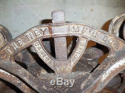 Antique Ney Mfg Co. Unloader Hay Barn Trolley Carrier Cast Iron Industrial