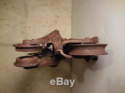 Antique Ney Mfg Co. Unloader Hay Barn Trolley Carrier Cast Iron Industrial