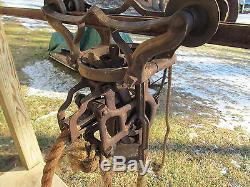 Antique Patent Aug. 19, 1890 Louden Hay Barn Trolley Unloader Elevating pulley