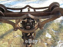 Antique Patent Aug. 19, 1890 Louden Hay Barn Trolley Unloader Elevating pulley