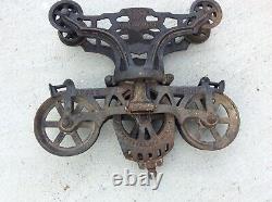 Antique/Primitive F. E. Myers & Bro. O. K. Unloader Cast Iron Hay Trolley, Pulley