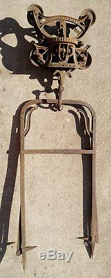 Antique Primitive Strickler Janesville WI Hay Trolley Drop Pulley Harpoon Spear