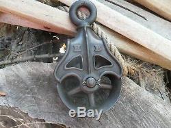 Antique Pulley Cast Iron And Barn Farm Rustic Decor Hay Tool