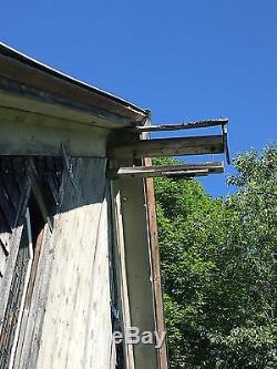 Antique Pulley Unloader Hay Trolley 14' Wood Track & Beam From Maine Barn