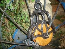 Antique Rare Cast Iron 137b Big Barn Pulley 6''starline Wheel Farm Rustic Tool