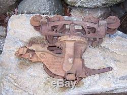 Antique Rare Jamesway Cast Iron Hay Trolley Unloader Carrier Pulley Vintage