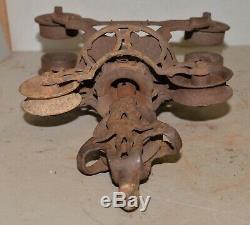 Antique Rare early hay trolley barn unloader collectible display farm tool lot