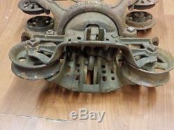 Antique Rustic Hagar Clover Leaf Unloader Hay Trolley Circa 1903 Cast Iron
