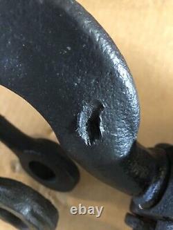 Antique Sauerman Brothers Industrial Pulley WithHook Nautical Pulley BULLET HOLES
