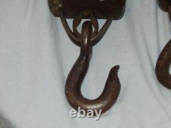 Antique Ship Rigging Salvaged Block Pulleys Single and Double Sheathing