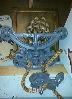Antique THE HARVESTER Hunt Helm & Ferris Hay Carrier Trolley Barn Rustic Decor