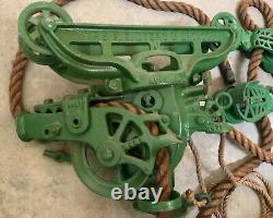 Antique The F. E. Myers and Bros Co. Hay Trolley Ropes and Pulleys. Must See