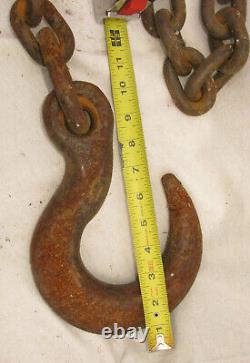 Antique Tractor Chain Large Steel Hook Towing Lifting Crane Heavy MILL Equipment
