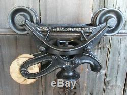Antique V. L Ney Hay Trolley Original Rustic Decor Barn Tool With Center Drop