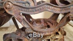 Antique Vintage Advance Barn Hay Trolley with drop hook