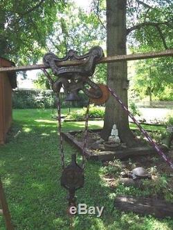 Antique Vintage Barn Trolley NEY 44 Hay Carrier Unloader Farm Tool Cast Iron