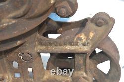 Antique Vintage CLOVER LEAF Cast Iron Barn Trolley Unloader Hay 15''Long