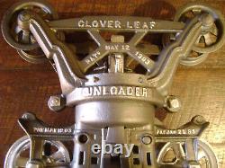 Antique Vintage Cast Iron FE Myers Cloverleaf Hay Trolley Pat1895 Farm Barn Tool