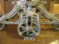 Antique Vintage Cast Iron FE Myers Cloverleaf Hay Trolley Pat1903 Farm Barn Tool