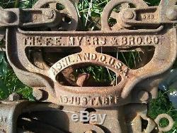 Antique Vintage Cast Iron FE Myers Hay Trolley 1889 Farm Barn 1889 Pulley