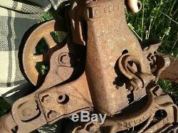 Antique Vintage Cast Iron FE Myers Hay Trolley 1889 Farm Barn 1889 Pulley