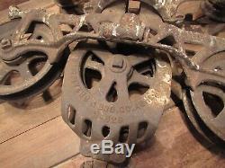 Antique Vintage Cast Iron FE Myers Hay Trolley 1889 Farm Barn Dated 1889 Pulley