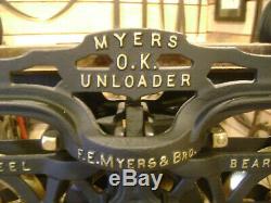 Antique Vintage Cast Iron FE Myers Hay Trolley Old Farm Tool Rustic Primitive