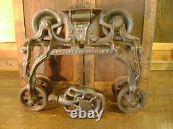 Antique Vintage Cast Iron FE Myers Hay Trolley Pat. 1884 Farm Barn Tool