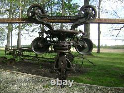 Antique Vintage Cast Iron FE Myers Hay Trolley Pat 1884 Farm Barn Tool Unloader