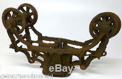 Antique Vintage Cast Iron FE Myers OK HayTrolley Pat. 1884 Pulley Steampunk